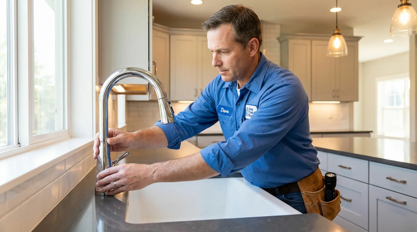 Kitchen faucet installation by Johns Plumbing LLC in New Smyrna Beach