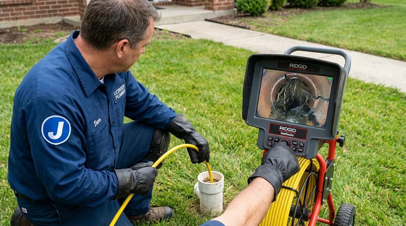 Sewer camera inspection being performed by Johns Plumbing LLC in New Smyrna Beach
